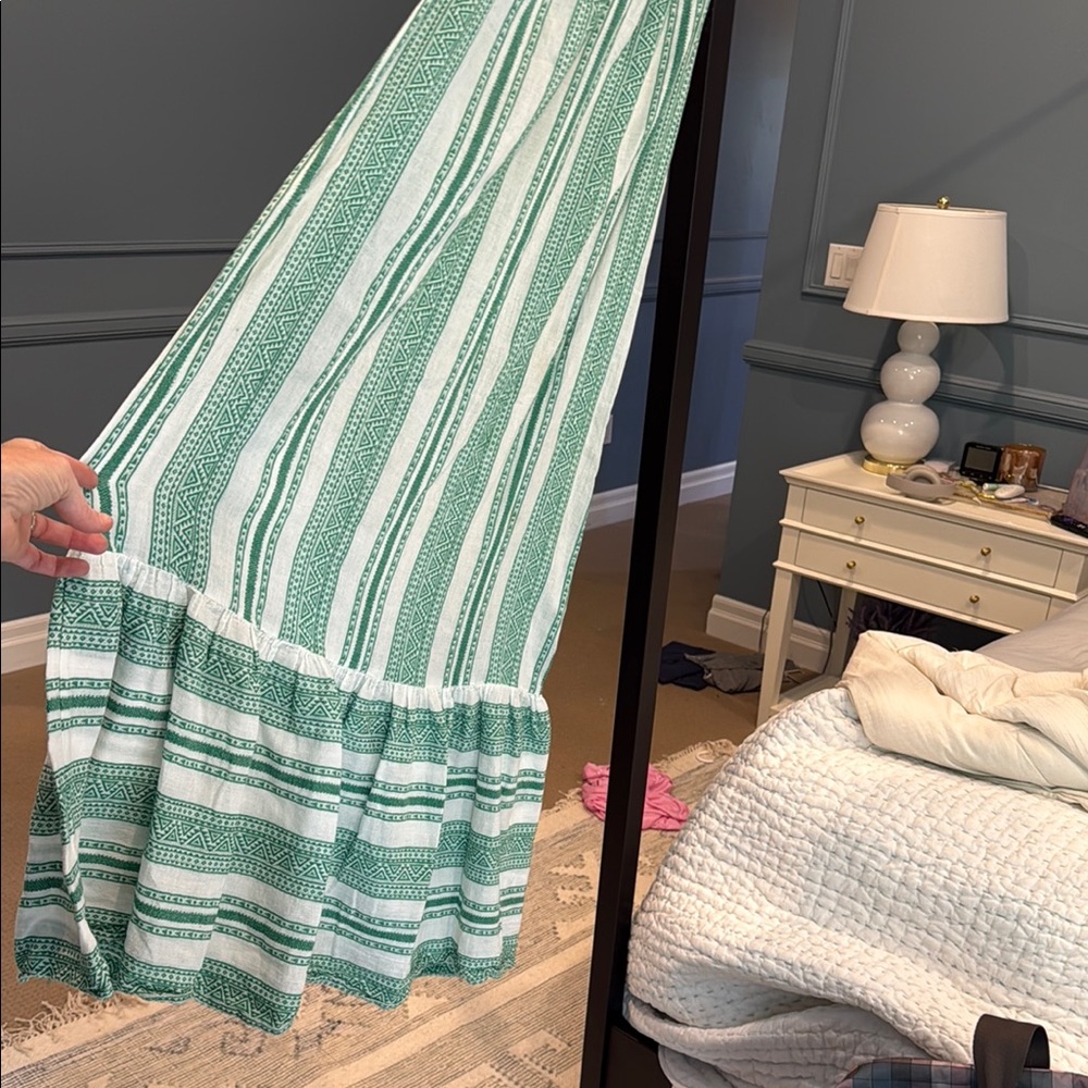 Velvet by graham & Spencer Green and White Striped Dress XL